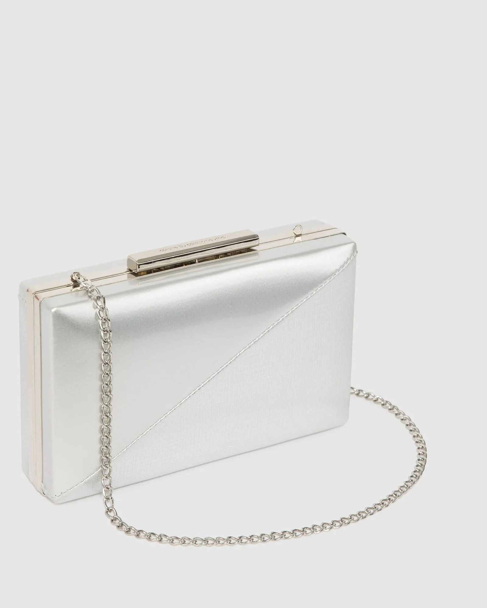 Silver Jaimi Hardcase Clutch Bag