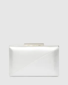 Silver Jaimi Hardcase Clutch Bag