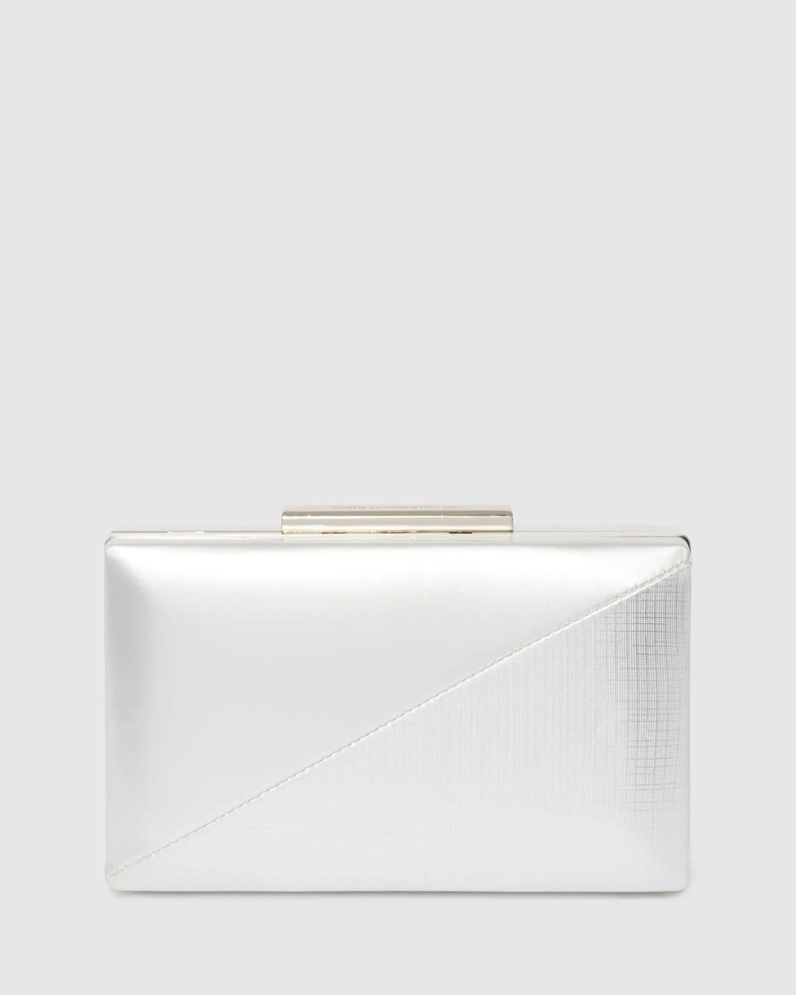 Silver Jaimi Hardcase Clutch Bag