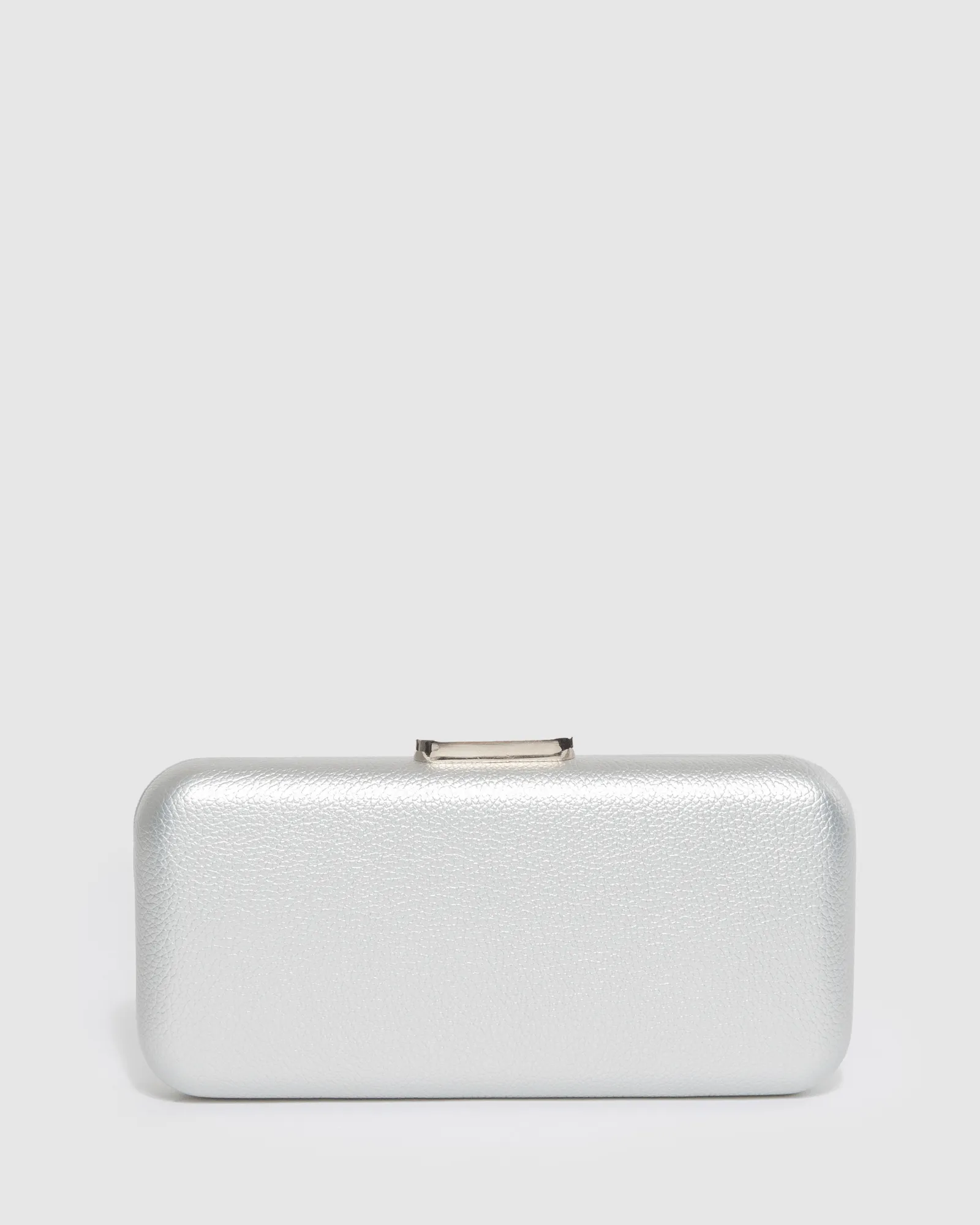 Silver Marlee Hardcase Clutch Bag