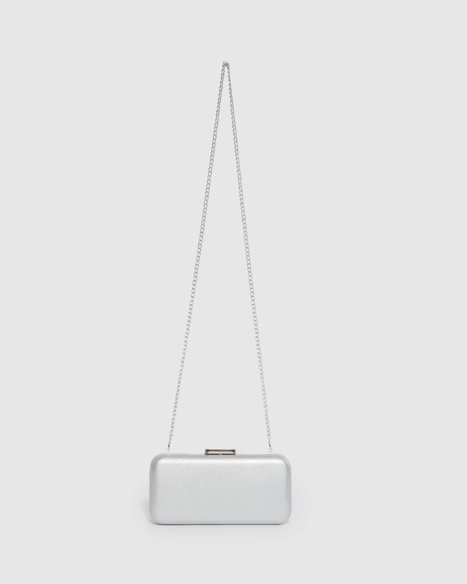 Silver Marlee Hardcase Clutch Bag