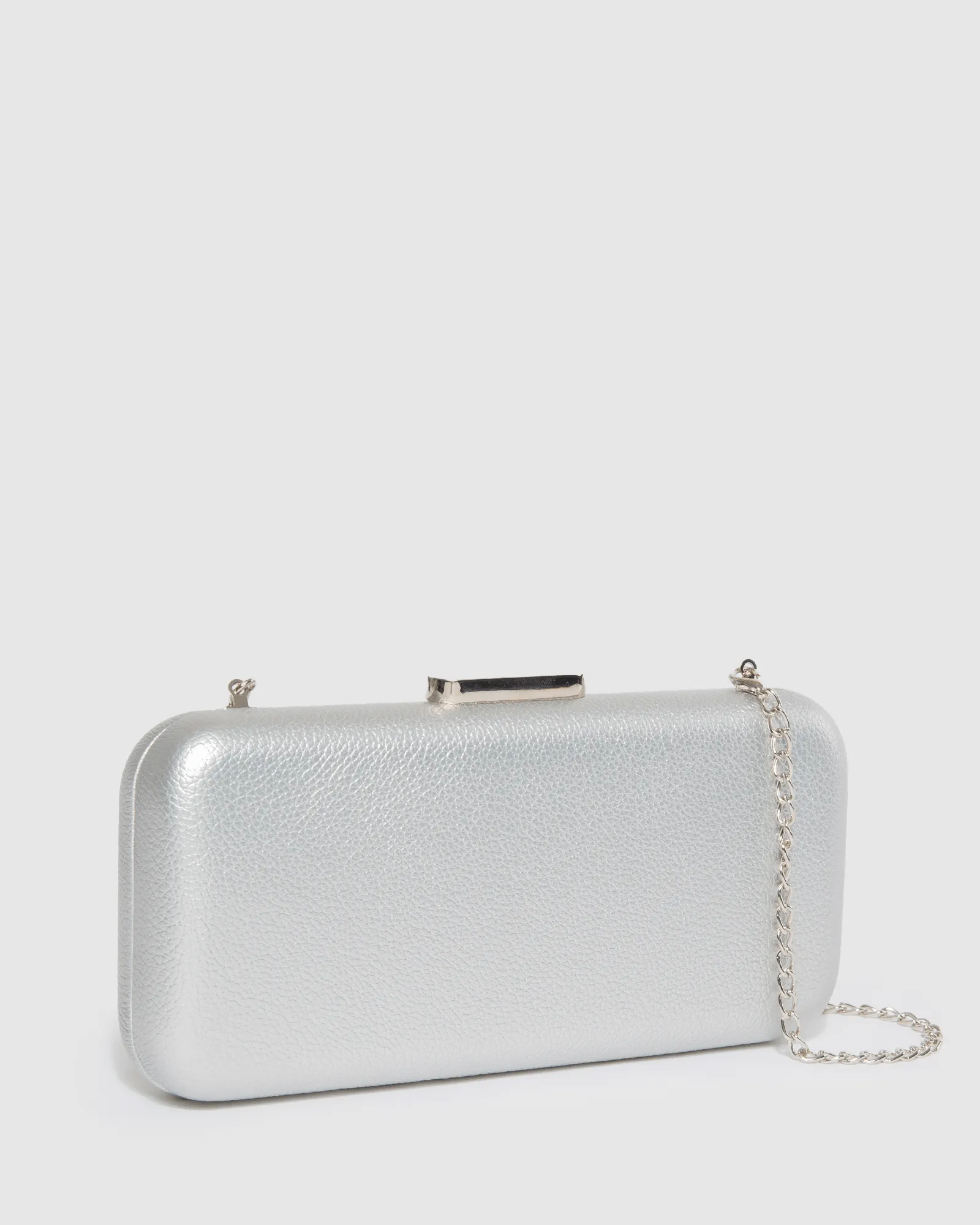 Silver Marlee Hardcase Clutch Bag