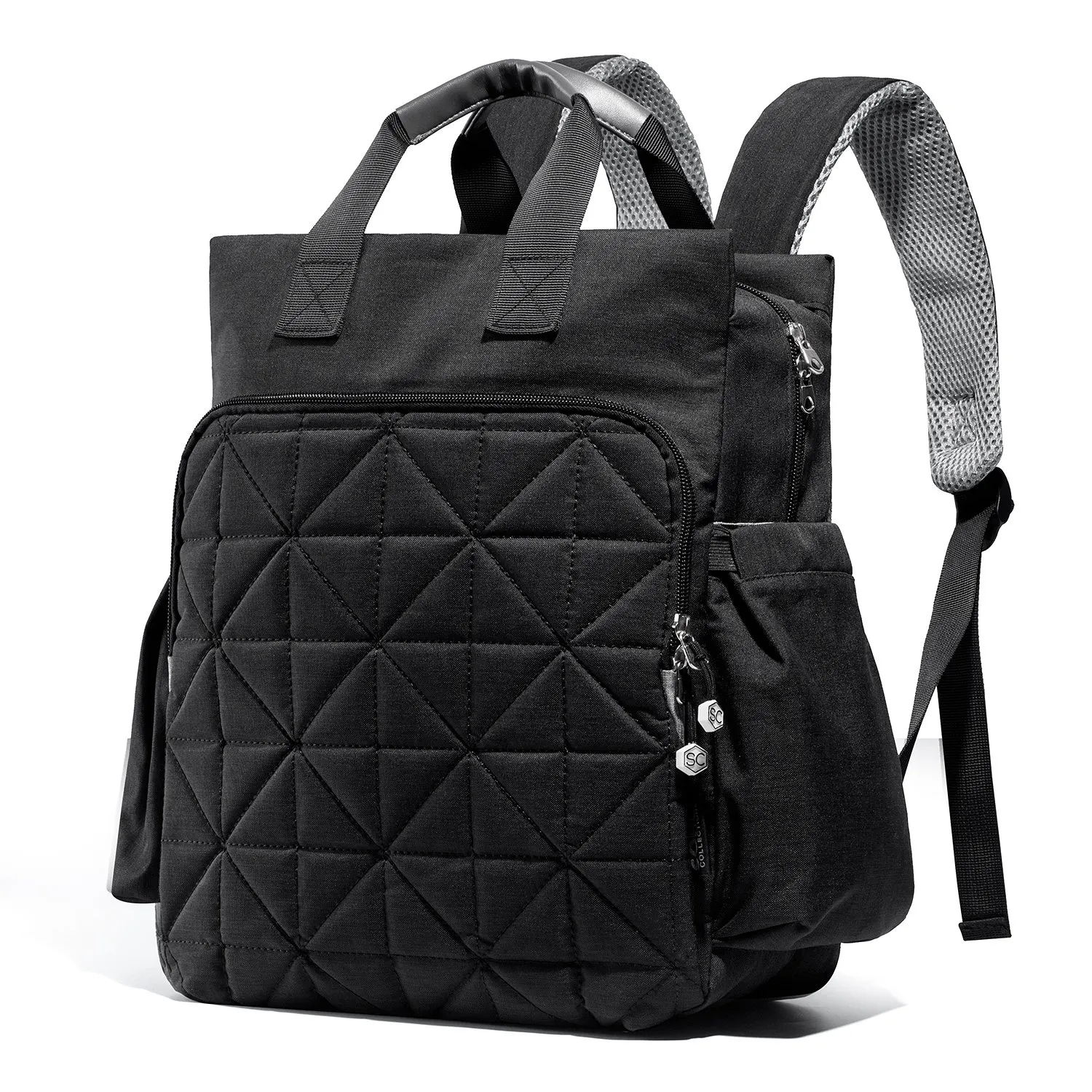 SoHo Kenneth Diaper Backpack 6Pc Set Tote Bag, Black