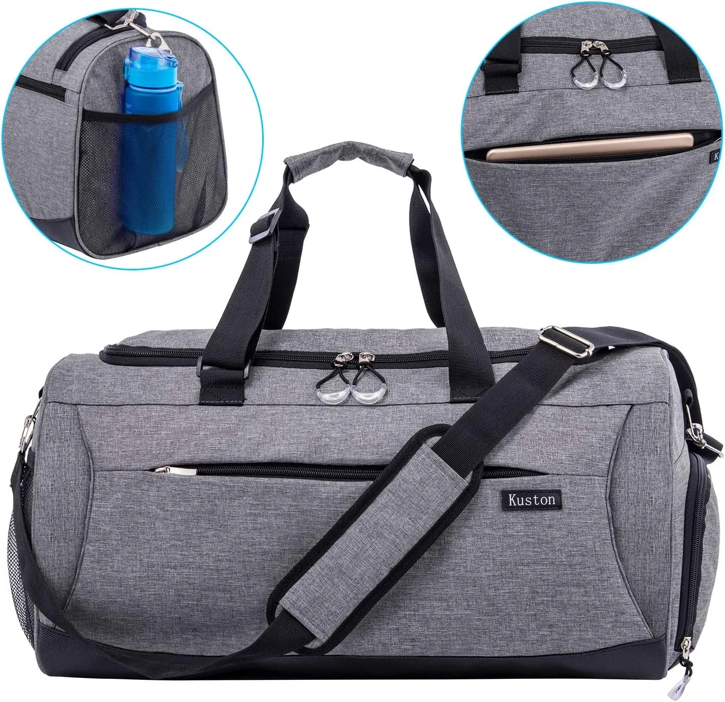 Sports Gym Bag with Shoes Compartment for Men and Women