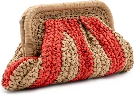 Straw Clutch Purses - Woven Crossbody Bags for Women - Beach Handbags with Cloud Dumpling Pouch