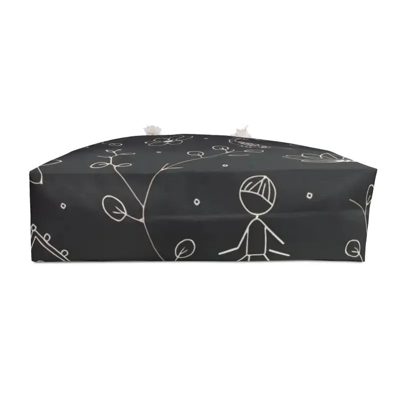 Stylish White Floral Elements Weekender Bag