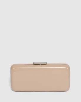 Taupe Charlie Hardcase Clutch Bag