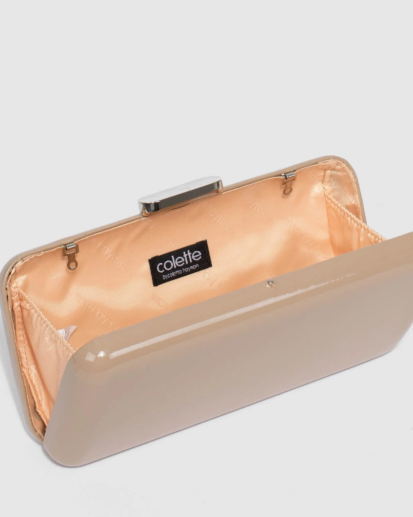 Taupe Charlie Hardcase Clutch Bag
