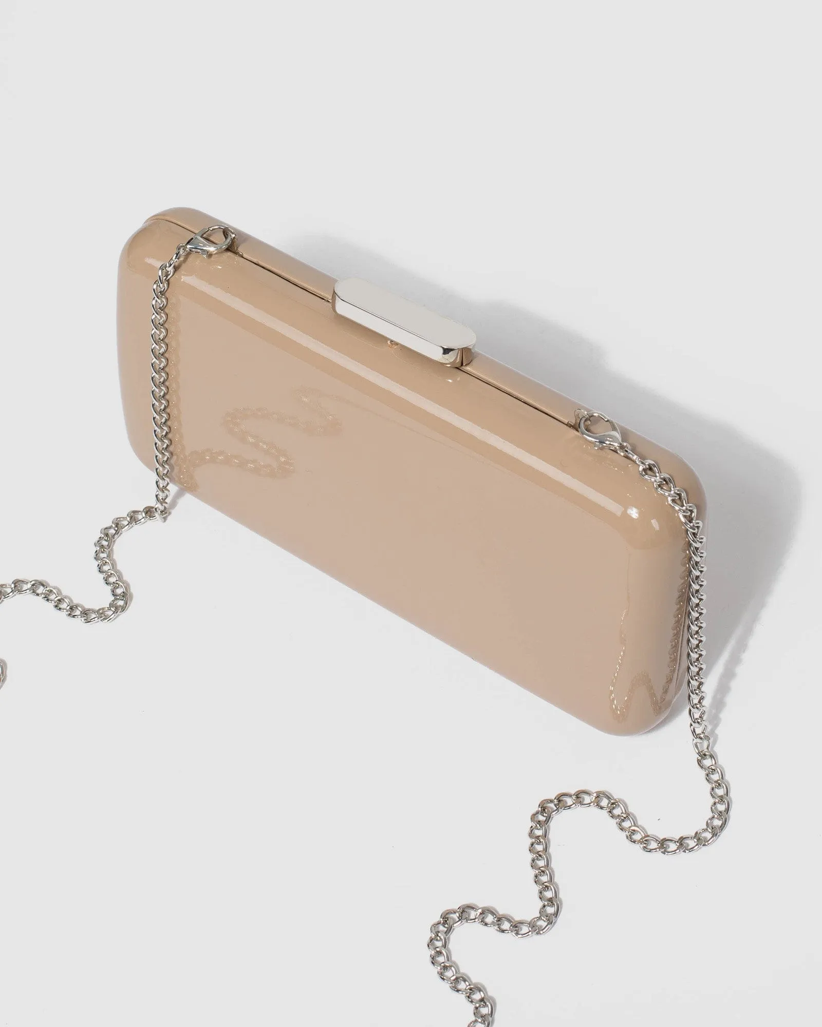 Taupe Charlie Hardcase Clutch Bag