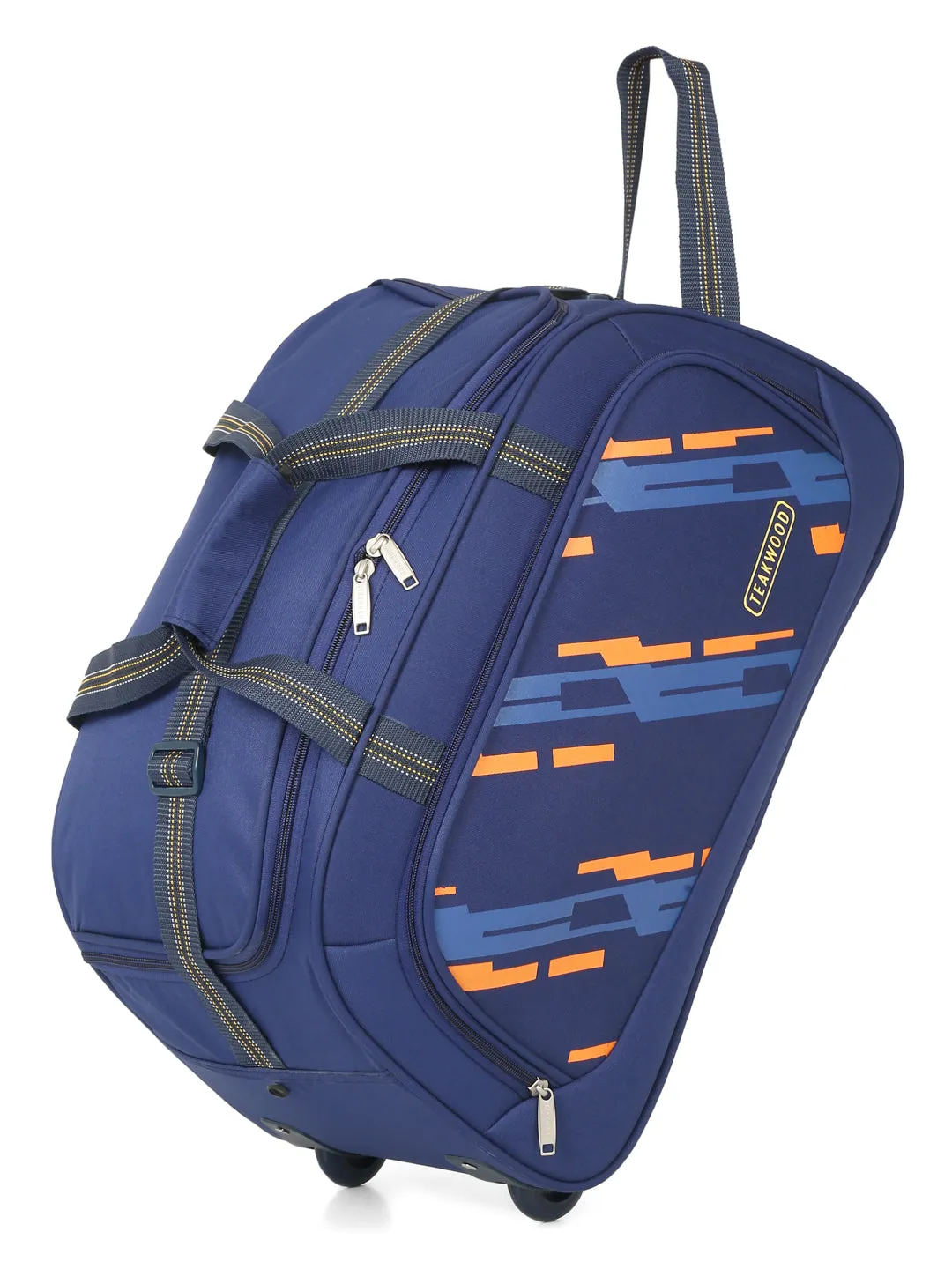 Teakwood Leather Navy Blue Printed Large Duffel Bag