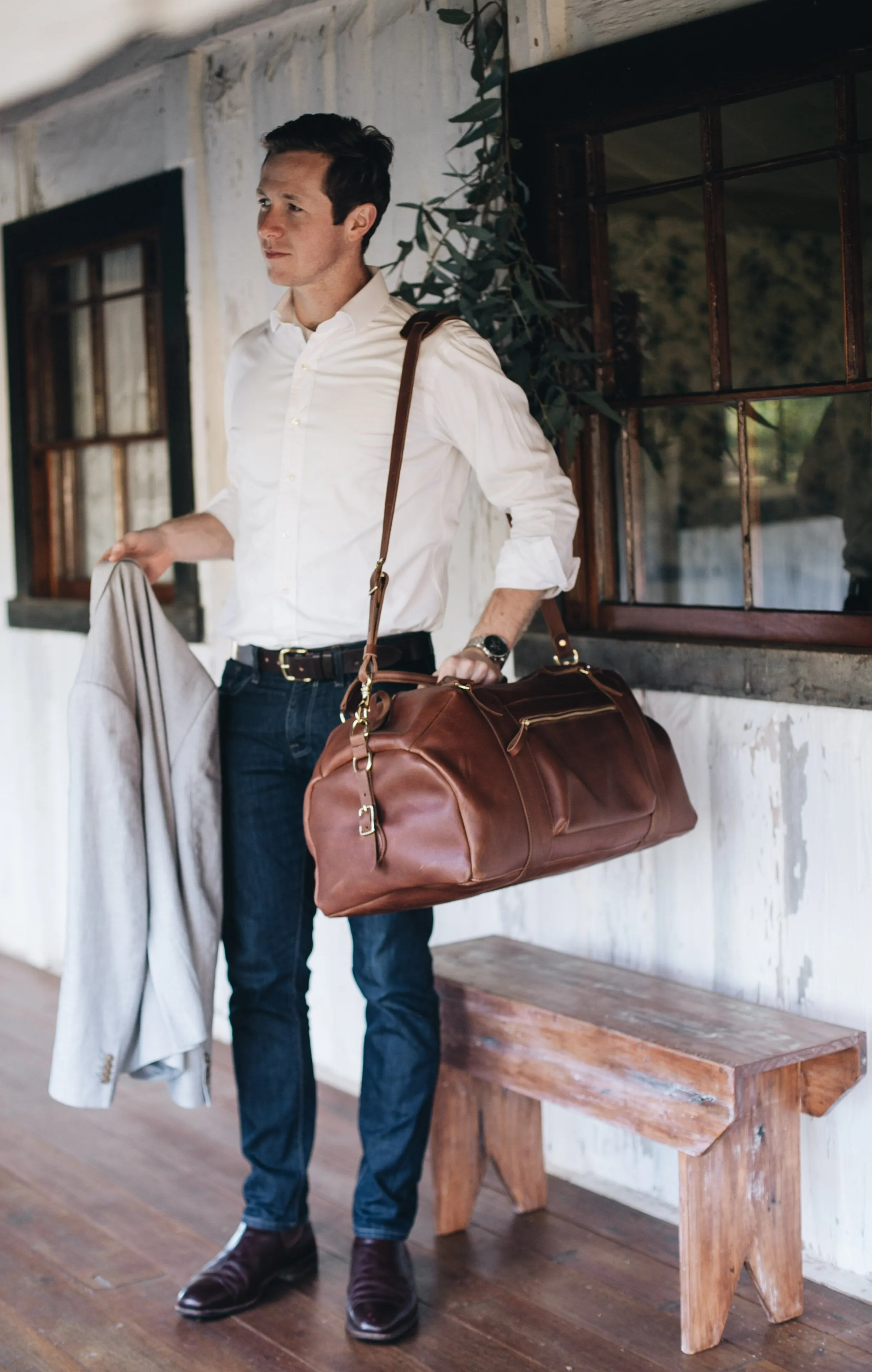 The Weekender Travel Bag in Caramel
