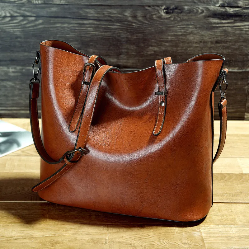 Timeless ClassicElegance Oil Wax Leather Tote Bag
