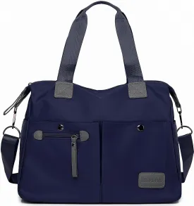 Tote Bag for Women,Multi Pockets Shoulder Handbag,Nurse Bag for Work,Large Cross body Purse,Fashion Nylon Top Handle Satchel