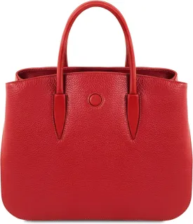 Tuscany Leather Camelia Leather Handbag - TL141728 (Lipstick Red)
