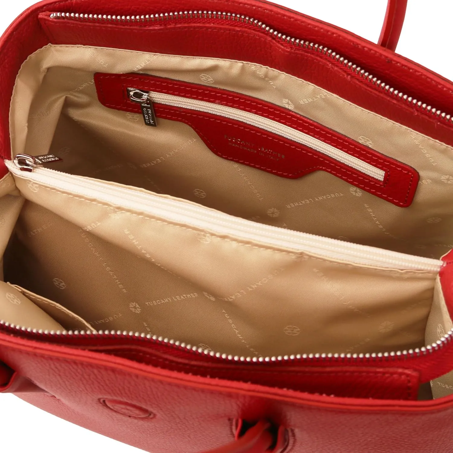Tuscany Leather Camelia Leather Handbag - TL141728 (Lipstick Red)