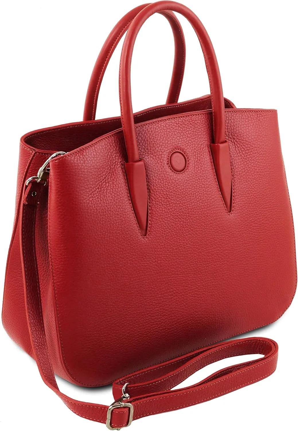 Tuscany Leather Camelia Leather Handbag - TL141728 (Lipstick Red)