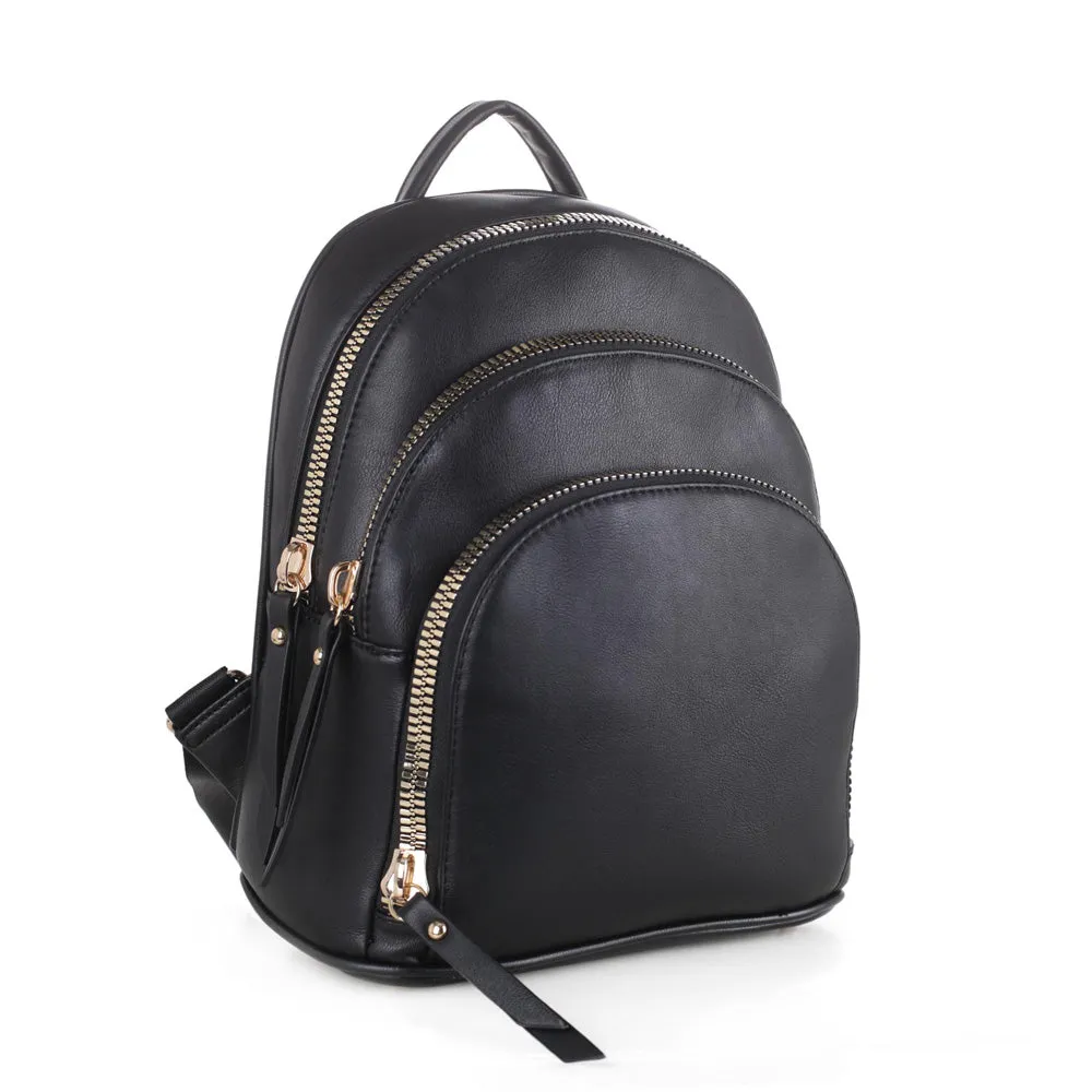 Vegan Leather Multi-Compartment Backpack