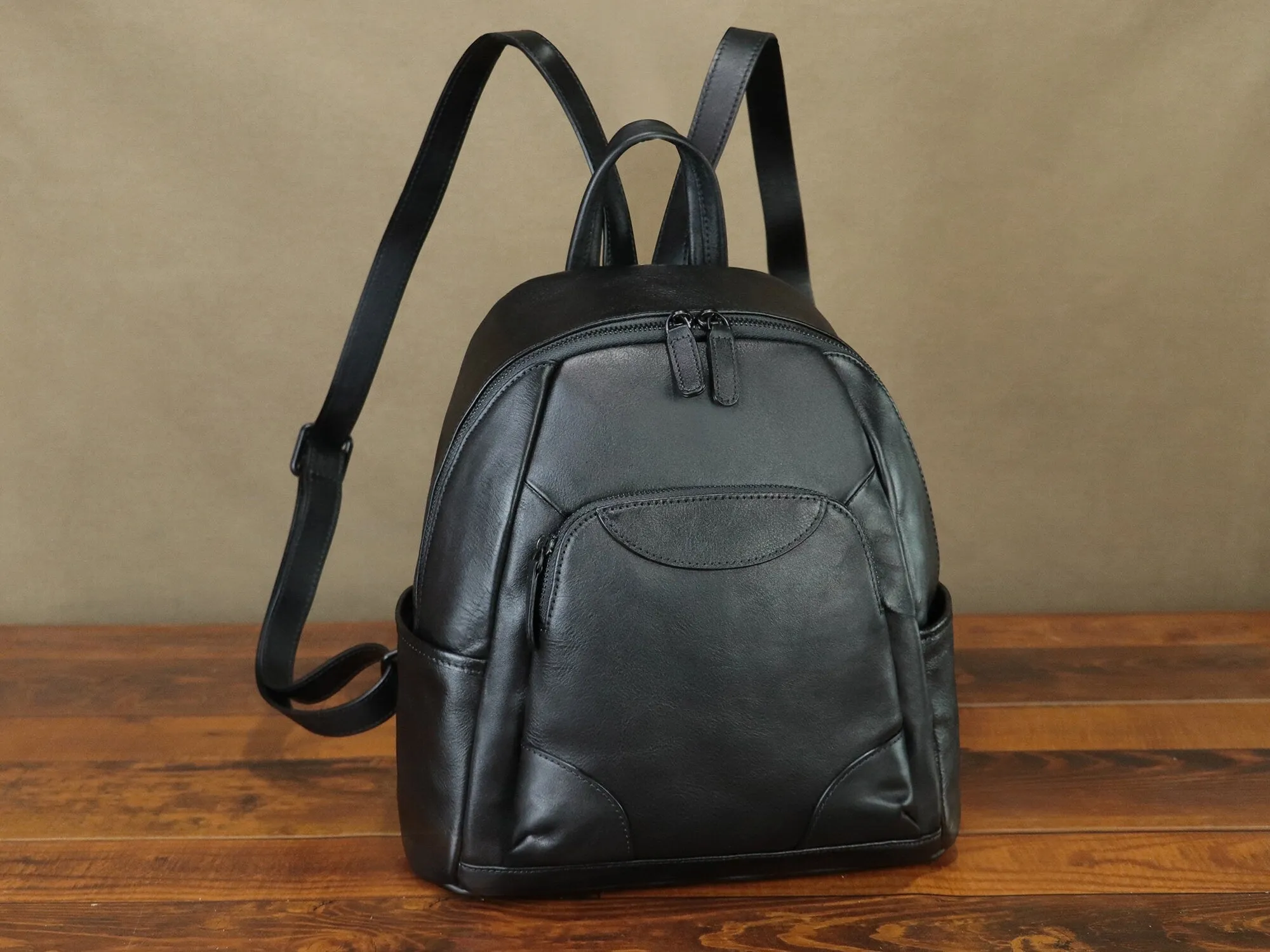 Vintage Handmade Rucksack Leather Backpack College Bag
