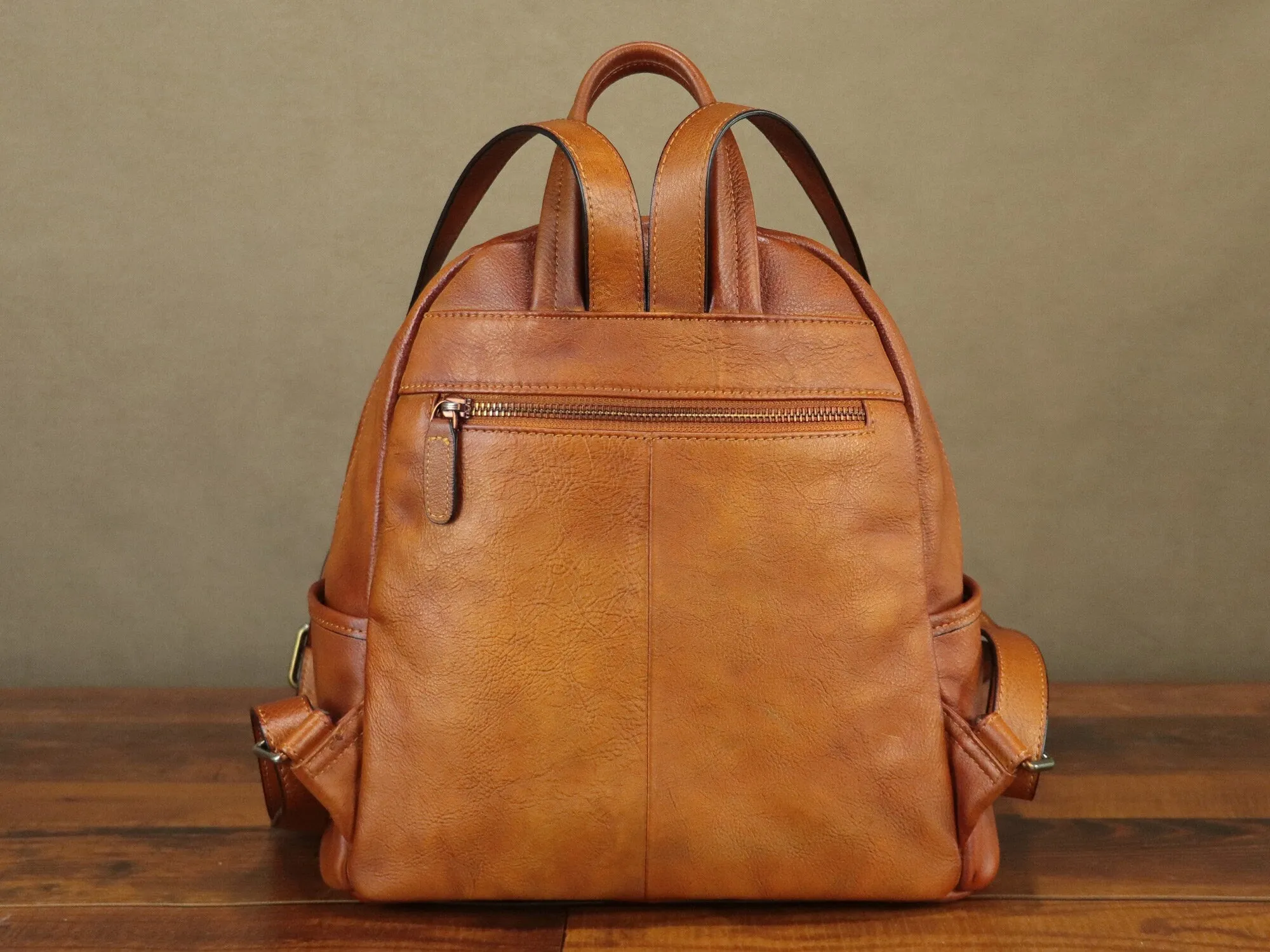 Vintage Handmade Rucksack Leather Backpack College Bag
