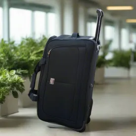 Wheeled Black Material Duffel Bag | Handle to Carry Travel Capacity Duffel Bag
