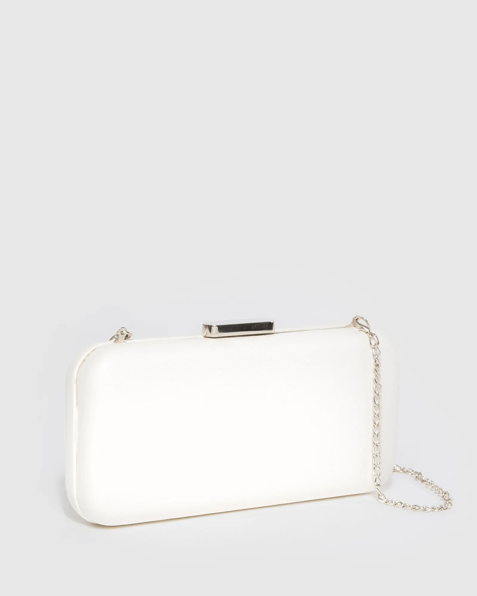 White Marlee Hardcase Clutch Bag