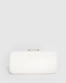 White Marlee Hardcase Clutch Bag