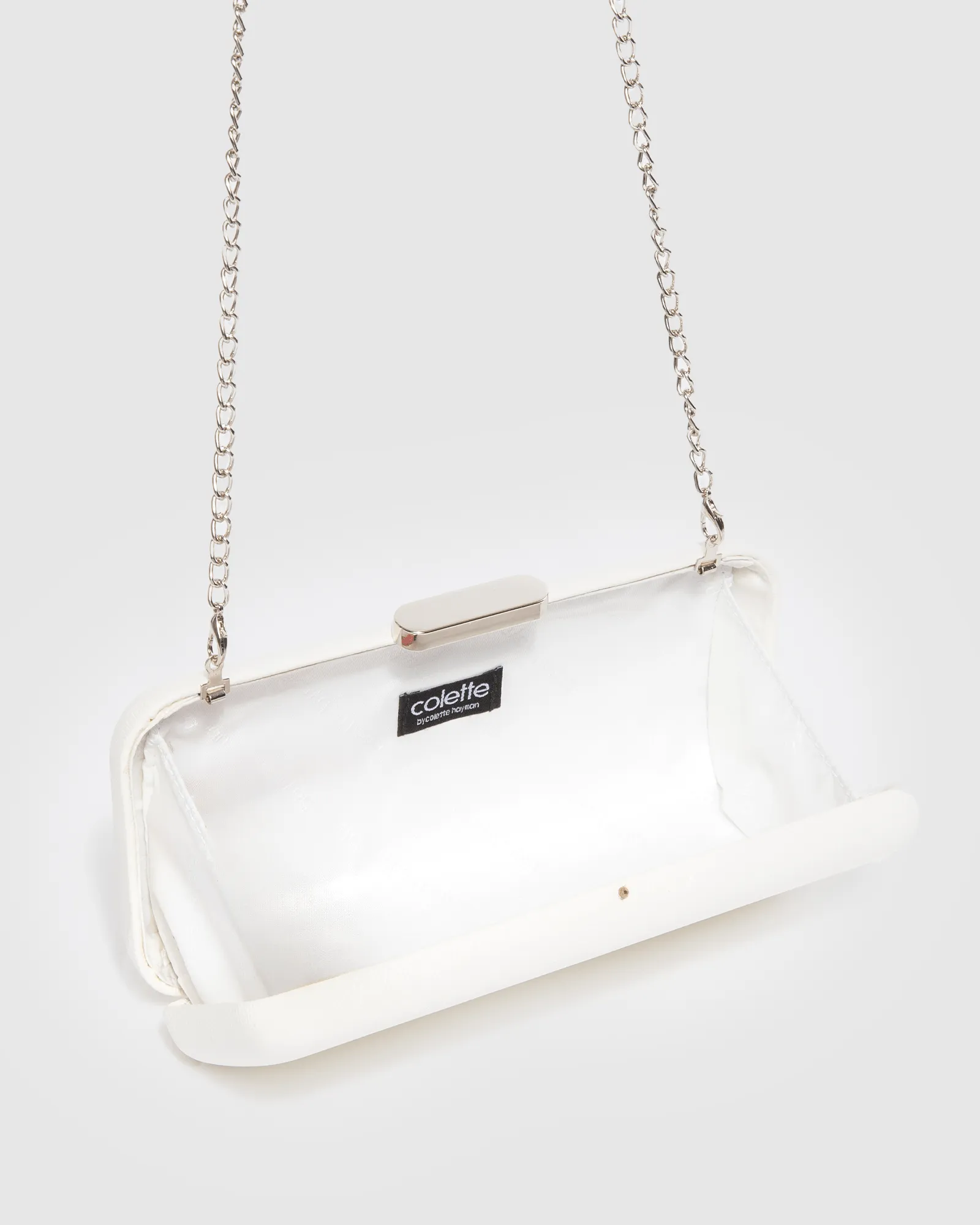 White Marlee Hardcase Clutch Bag