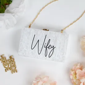 Wifey Acrylic Clutch Bag