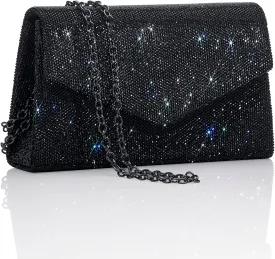 Women's Sparkly Evening Bags Glitter Rhinestone Clutch Purse for Party Prom Wedding