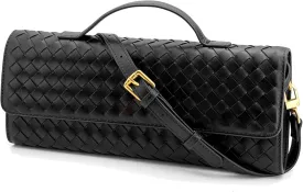 Woven Evening Clutch Purses Shoulder Handbag Crossbody Bags with Adjustable Shoulder Strap Trendy Handmade