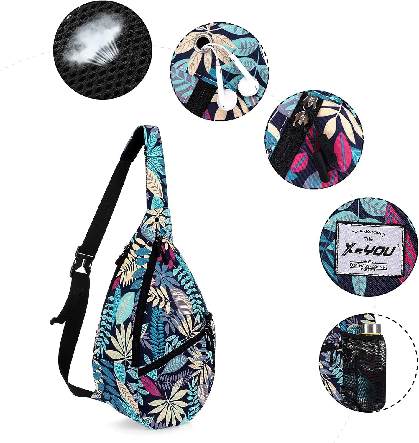 XEYOU Unisex Sling Bag Multipurpose Crossbody Shoulder Bag Travel Chest Pack for Men Women Lightweight Casual Daypacks