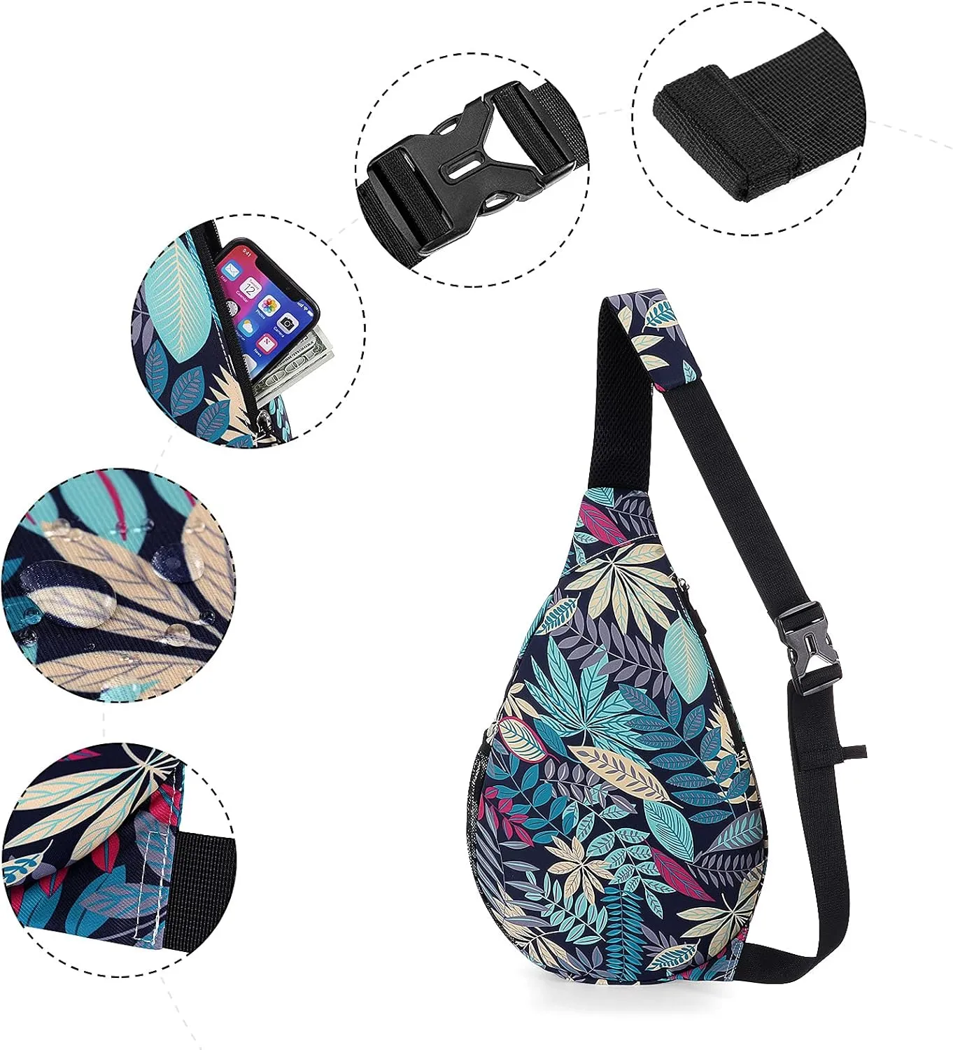 XEYOU Unisex Sling Bag Multipurpose Crossbody Shoulder Bag Travel Chest Pack for Men Women Lightweight Casual Daypacks
