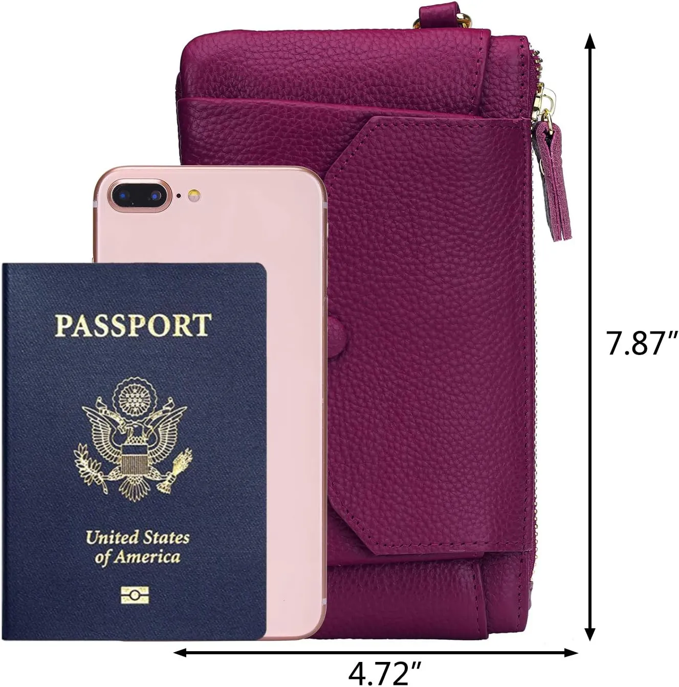 YALUXE Women's Genuine Leather Wristlet Handbags Envelope Style Cell Phone Purse Card Holder Clutch Wallet