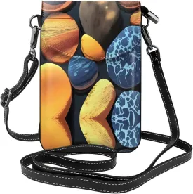 Yellow pebbles Printed Women's Crossbody Phone Bag - Perfect for Travel and Shopping