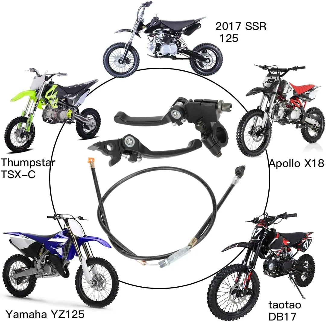 YOXUFA Folding Clutch Brake Lever Perch with Clutch Cable for 110cc 125cc 140cc 150cc Tao Tao DB17 Apollo RFZ DBX15 X18 X19 Z20 Thumpstar Kayo Xmotos SSR YZ Ruckus Pit Dirt Bike 7/8 Handlebar Black